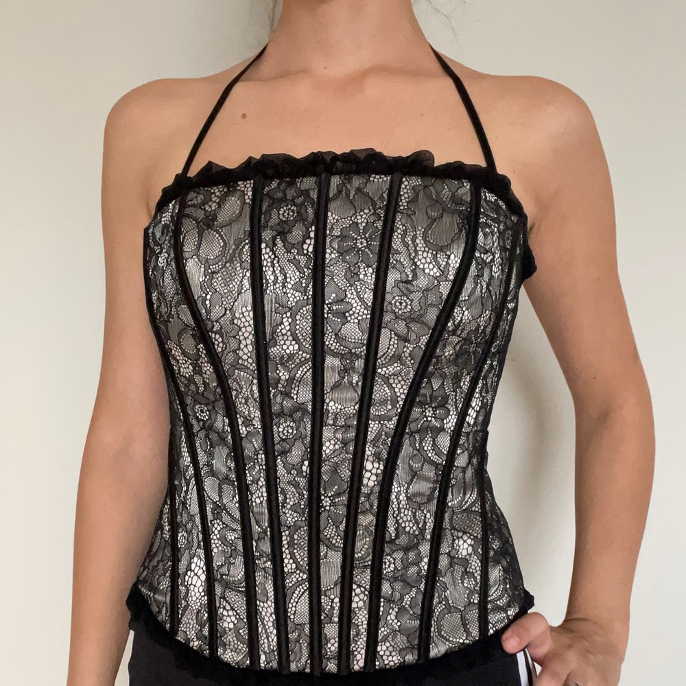 Bebe lace corset top Size Small